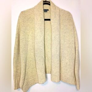 Vince Women’s Yak and Wool Open Front Heather Oatmeal Cardigan SZ XS